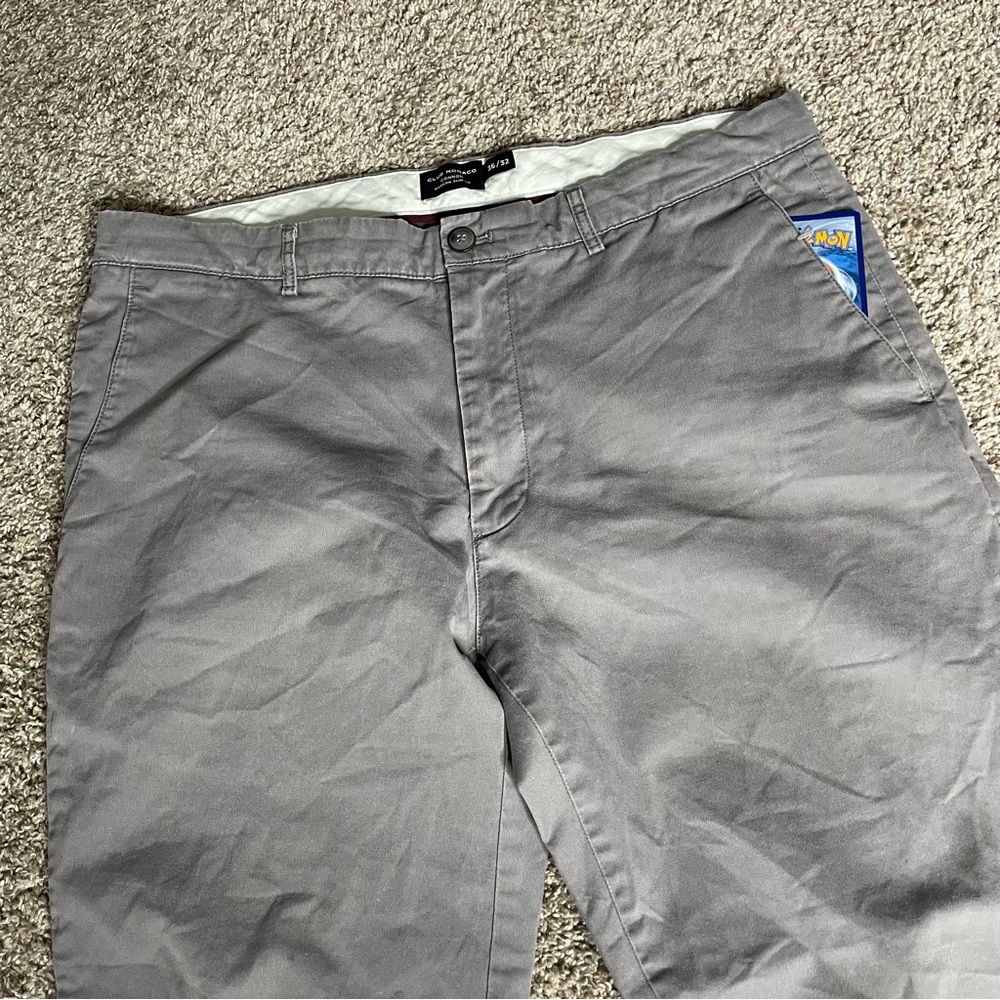 Club Monaco Pants Mens 36x32 Gray Connor Modern Slim Fit Chino Stretch Preppy - Picture 3 of 11